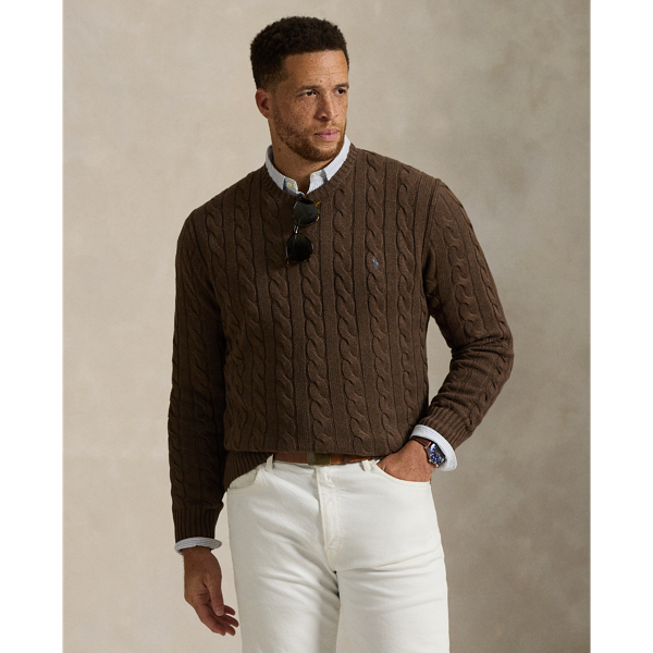 This Big & Tall cotton jumper combines two of Polo's most iconic design details: a textural cable-knit motif and our signature embroidered Pony.