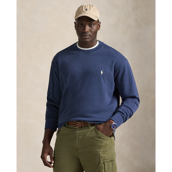 Crafted with loopback cotton that's lighter in weight than our RL Fleece, this Big & Tall sweatshirt is specially washed for a vintage-inspired look and features a soft terrylike interior. It's accented with our signature embroidered Pony on the chest.