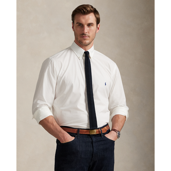 This Big & Tall shirt's poplin combines soft, breathable cotton with extra stretch for added comfort.