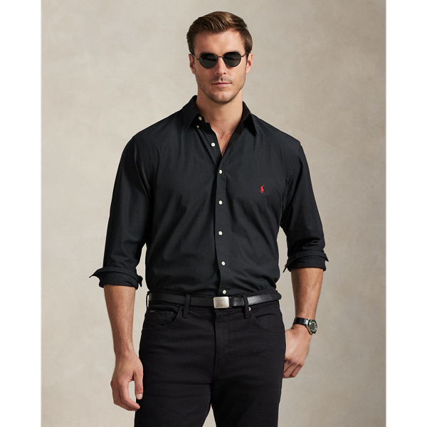 This Big & Tall shirt's poplin combines soft, breathable cotton with extra stretch for added comfort.