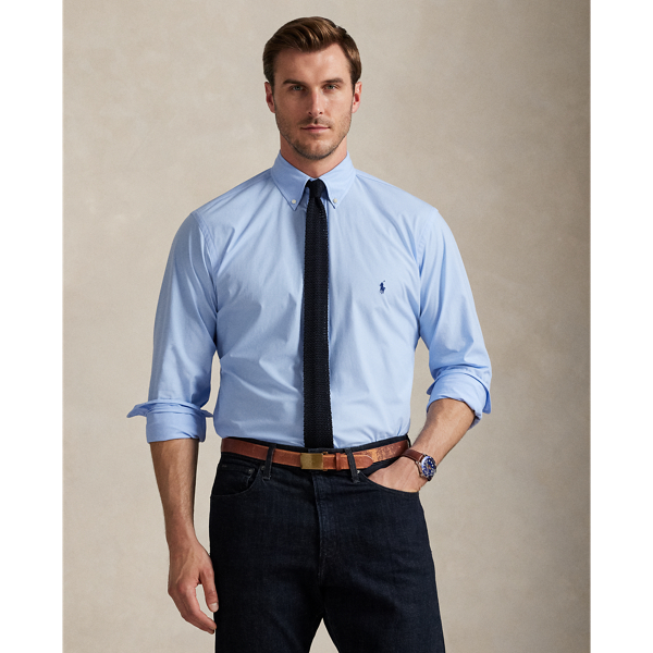 This Big & Tall shirt's poplin combines soft, breathable cotton with extra stretch for added comfort.