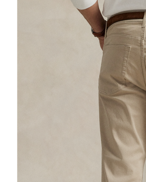 The Varick features a regular rise and a slim, straight-leg silhouette, which is fitted through the thigh and relaxed from the knee down. This Big & Tall pair is crafted from stretch cotton sateen and finished with our signature embroidered Pony.