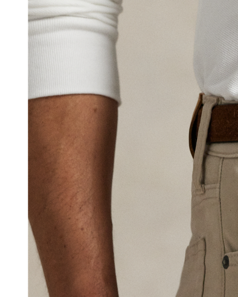 The Varick features a regular rise and a slim, straight-leg silhouette, which is fitted through the thigh and relaxed from the knee down. This Big & Tall pair is crafted from stretch cotton sateen and finished with our signature embroidered Pony.