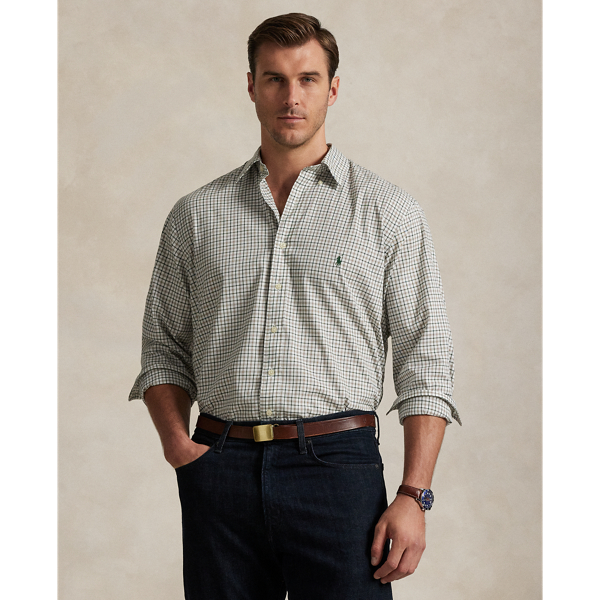 This Big & Tall plaid shirt is crafted with lightweight cotton twill that has been peached for unparalleled softness.