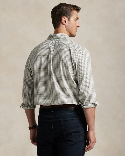 This Big & Tall plaid shirt is crafted with lightweight cotton twill that has been peached for unparalleled softness.