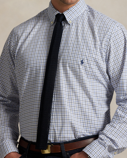 This Big & Tall plaid shirt is crafted with lightweight cotton twill that has been peached for unparalleled softness.