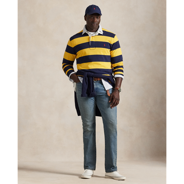Polo's straight-leg jean features a regular rise with an easy, relaxed fit through the seat and thigh. This Big & Tall pair is cut from lightweight stretch denim and features our signature embroidered Pony on the back pocket.