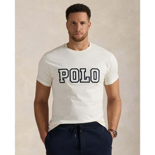 This Big & Tall cotton T-shirt features our logo rendered in letterman-style appliqués and our signature embroidered Pony.