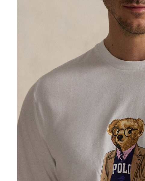 The world's best-dressed bear is printed across the front of this Big & Tall cotton T-shirt.