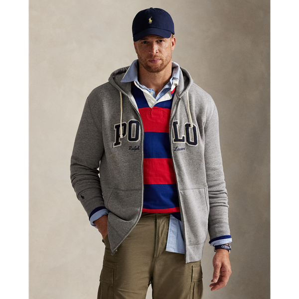 Along with our signature embroidered Pony, this cotton-blend Big & Tall hoodie features our Polo logo rendered in letterman-style appliqués.