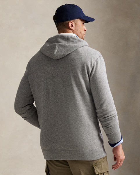 Along with our signature embroidered Pony, this cotton-blend Big & Tall hoodie features our Polo logo rendered in letterman-style appliqués.