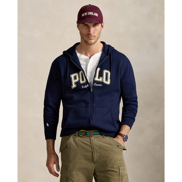 Along with our signature embroidered Pony, this cotton-blend Big & Tall hoodie features our Polo logo rendered in letterman-style appliqués.