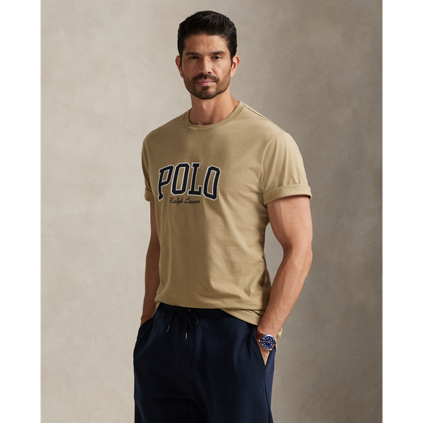 In addition to our signature embroidered Pony, this cotton Big & Tall T-shirt features our "Polo  Ralph Lauren Lauren" logo rendered in block letters and script.