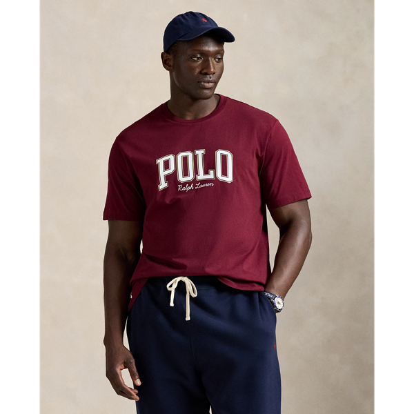In addition to our signature embroidered Pony, this cotton Big & Tall T-shirt features our "Polo  Ralph Lauren Lauren" logo rendered in block letters and script.