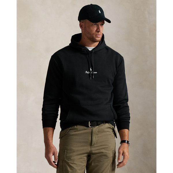 In addition to our signature Pony, this cotton-blend Big & Tall hoodie features our logo embroidered on the front in script letters.