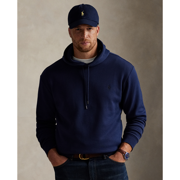 This cotton-blend Big & Tall hoodie is crafted from a smooth double-knit fabric that features a mesh underside. At the left chest, it is intricately embroidered with the iconic Polo Pony for a signature finish.