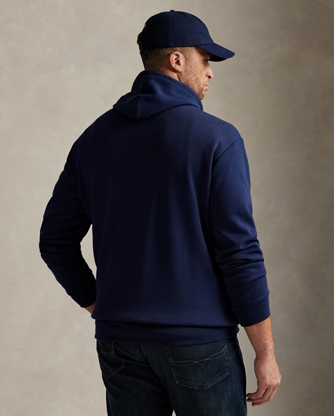 This cotton-blend Big & Tall hoodie is crafted from a smooth double-knit fabric that features a mesh underside. At the left chest, it is intricately embroidered with the iconic Polo Pony for a signature finish.