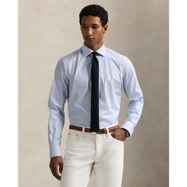 This checked shirt is crafted with 140s-quality, two-ply cotton poplin and finished with genuine mother-of-pearl buttons.