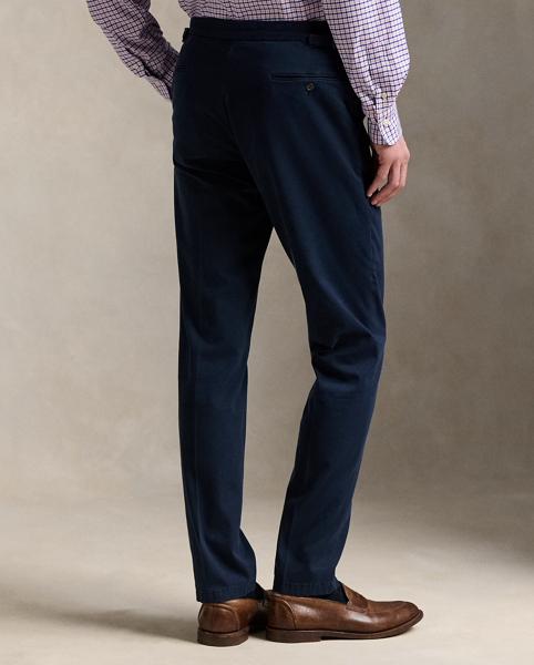 These flat-front trousers are crafted from a custom-developed stretch chino cloth and garment-dyed to create a relaxed look.