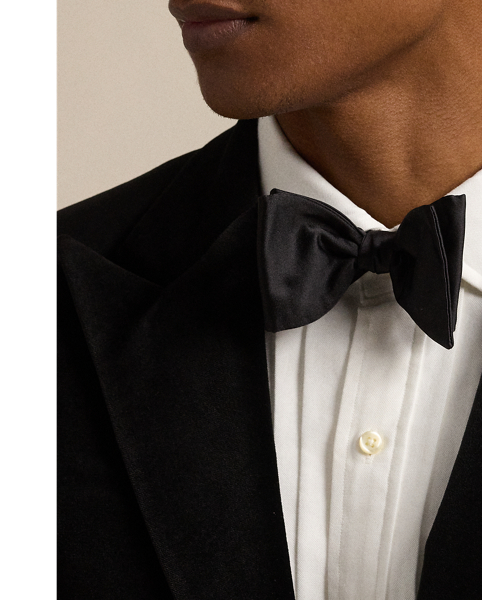 This formal jacket is crafted with luxuriously soft cotton velvet that was custom-developed for Polo  Ralph Lauren Lauren.