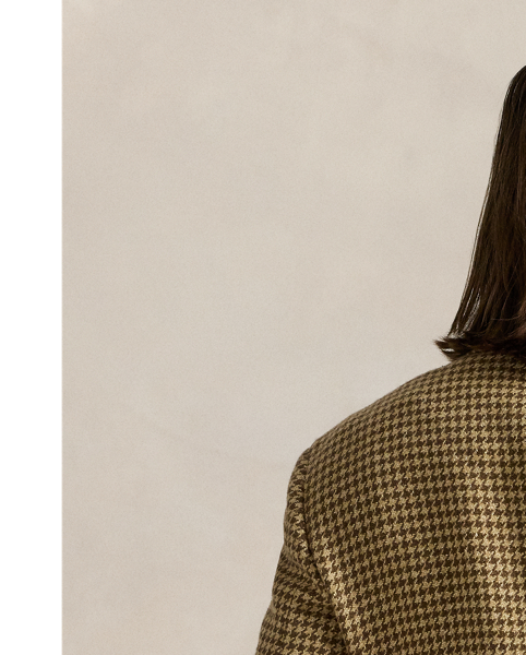 Created to mark the 50th anniversary of  Ralph Lauren Lauren, the RL67 jacket draws inspiration from a blazer that has been a treasured part of Mr Lauren's wardrobe since 1971. This reinterpretation is tailored in Italy from a custom-developed tweed that was masterfully woven with linen, wool and silk. At the undercollar, it is finished with supple suede.