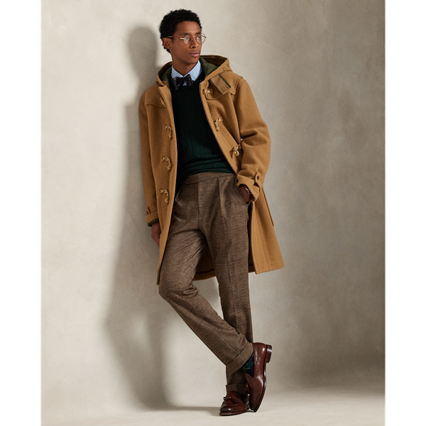 These pleated trousers are expertly crafted from glen plaid jersey, combining the comfort of sportswear with the sophisticated look of Polo tailoring.