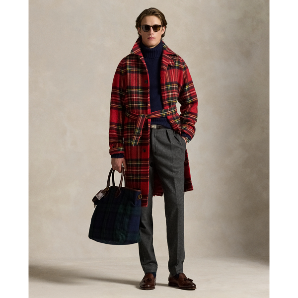 To create this coat's plaid tweed, Irish wool yarn was spun, dyed and custom-woven by Ireland's Magee 1866 mill, which has been a  Ralph Lauren Lauren partner for more than 50 years.
