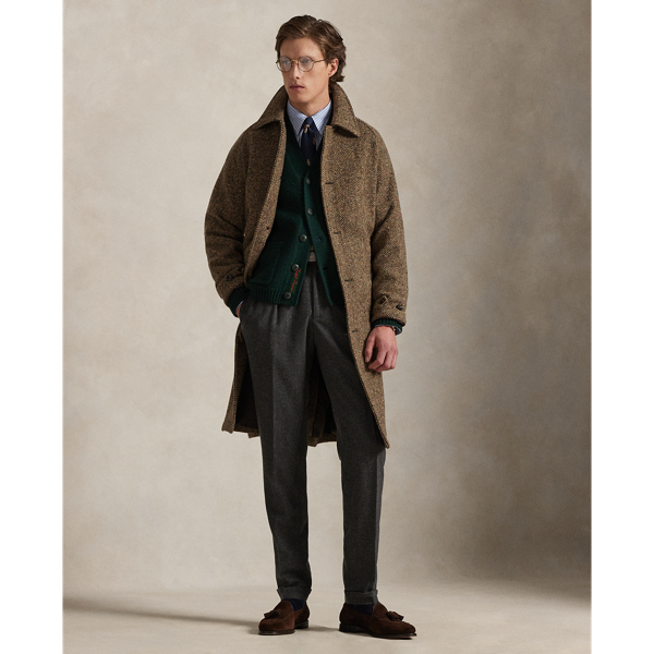 To create this coat's Donegal tweed, Irish wool yarn was spun, dyed and custom-woven by Ireland's Magee 1866 mill, which has been a  Ralph Lauren Lauren partner for more than 50 years.