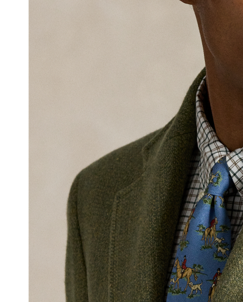 Created to mark the 50th anniversary of  Ralph Lauren Lauren, the RL67 jacket draws inspiration from a blazer that has been a treasured part of Mr Lauren's wardrobe since 1971. This reinterpretation is expertly tailored in Italy from a custom-developed tweed fabric that was woven with wool, silk and linen.