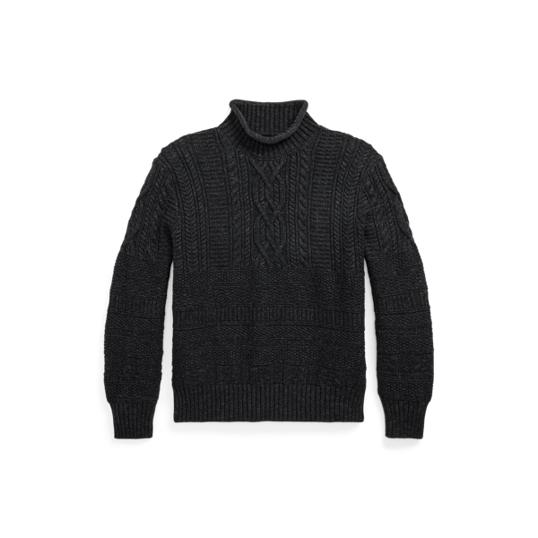 Pull à col roulotté en coton et laine - RRL - Modalova