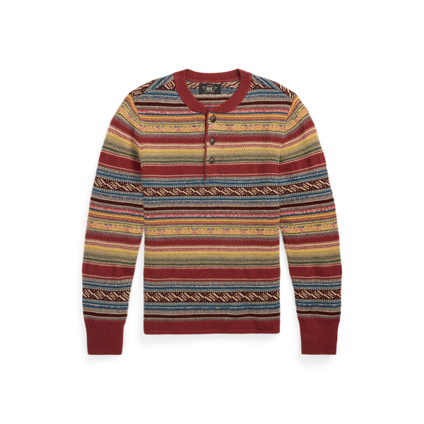 Pull col tunisien en laine mélangée - RRL - Modalova