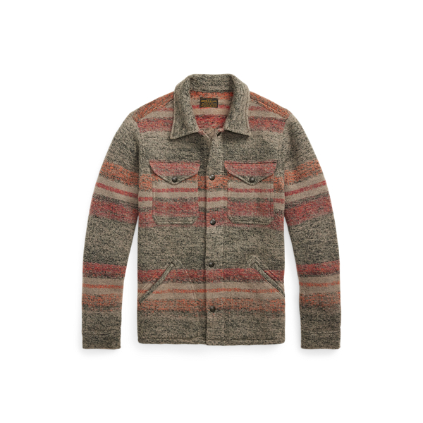 Veste rayée laine mélangée maille double - RRL - Modalova