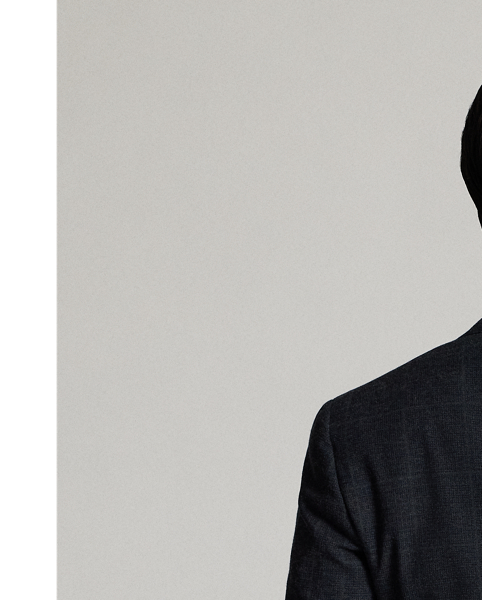 Notch-lapel jacket tailored in Italy. Indigo-dyed herringbone cloth is custom-developed with a Japanese mill. Subtle micro-check pattern is over-printed with a windowpane motif. half-lined.