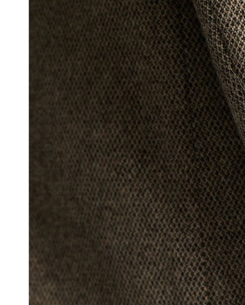 Notch-lapel jacket tailored in Italy. Fibre-dyed wool dobby cloth was custom-developed with an Italian mill. half-lined. Genuine horn buttons.