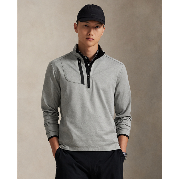This pullover is crafted from soft peached jersey, which is woven with extra stretch for added comfort and ease of movement.