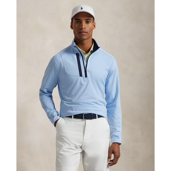 This pullover is crafted from soft peached jersey, which is woven with extra stretch for added comfort and ease of movement.