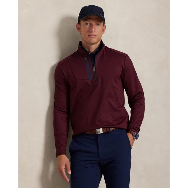 This pullover is crafted from soft peached jersey, which is woven with extra stretch for added comfort and ease of movement.