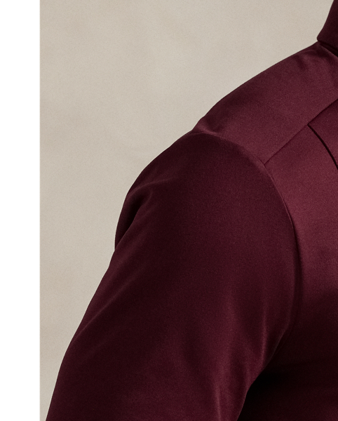 This pullover is crafted from soft peached jersey, which is woven with extra stretch for added comfort and ease of movement.