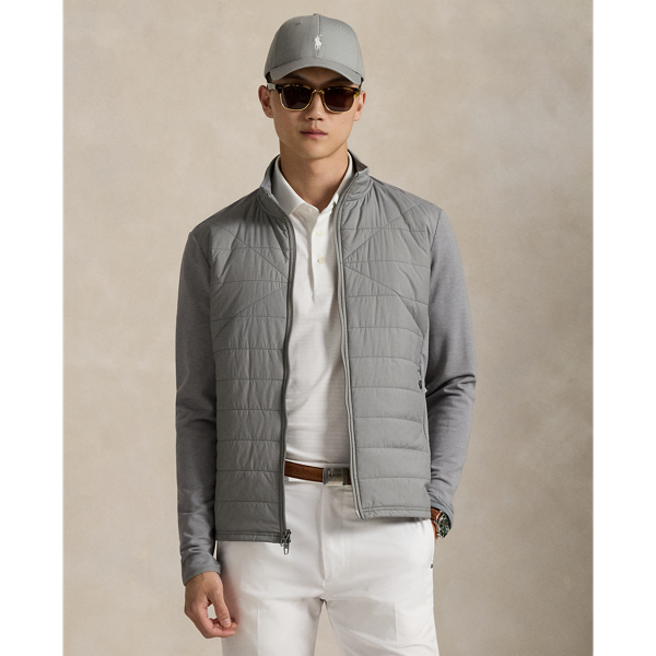 This jacket is crafted from a French terry fabric that's developed with wool and a hint of stretch. At the front, a quilted panel adds insulation and warmth.