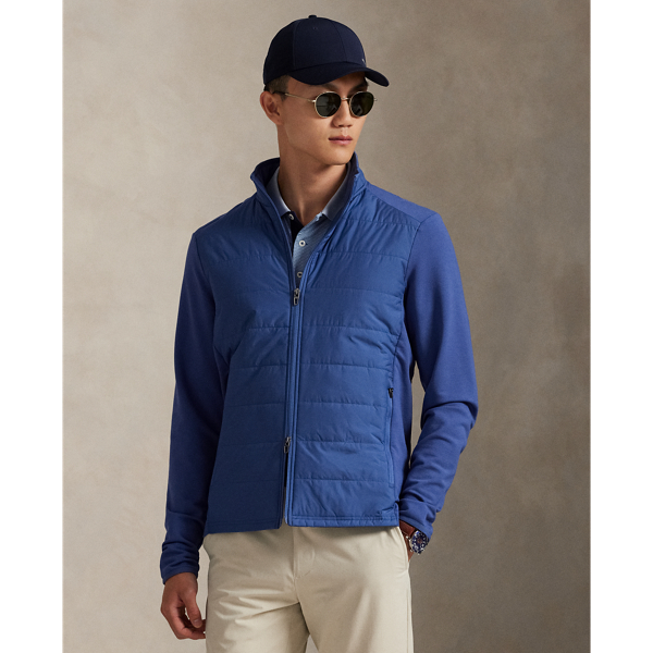 This jacket is crafted from a French terry fabric that's developed with wool and a hint of stretch. At the front, a quilted panel adds insulation and warmth.