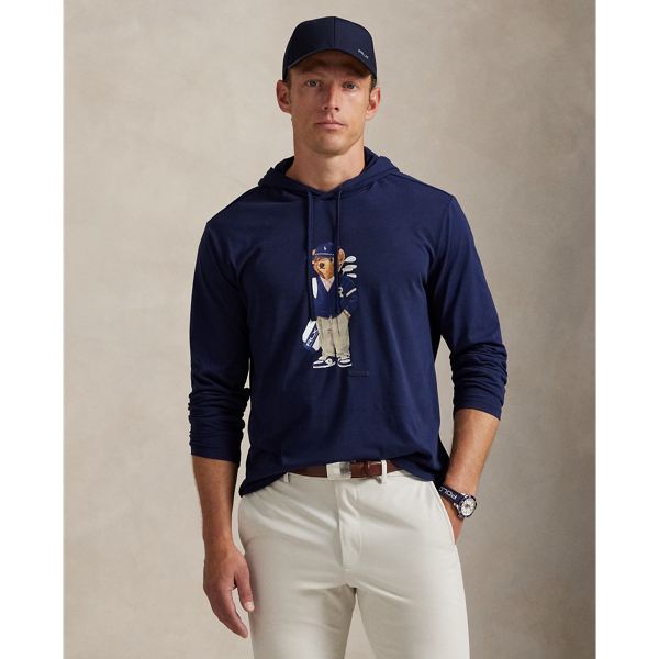 This layer combines the silhouette of a hoodie with the lightweight feel of your favourite cotton T-shirt. On the front, it features our beloved Polo Bear as well as the RLX logo.