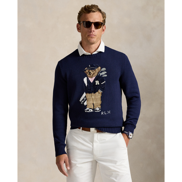 This finely knit jumper features two of our most iconic emblems: our Polo Bear and our RLX logo. It is made with COOLMAX fibres to help keep you cool, dry and comfortable.