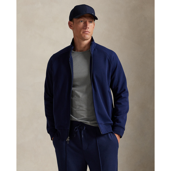 This mockneck jacket is crafted from a smooth double-knit fabric that's developed with a water-repellent finish to help keep you dry in rainy weather.