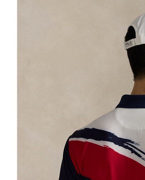 Designed for our 2025 U.S. Ryder Cup Team Collection, this Polo shirt is based on the players' uniform that will be worn for practice on Monday 22 September, and is updated with the RLX logo. It is crafted from moisture-wicking stretch jersey for added comfort and features a brushstroke-style motif in red, white and blue.