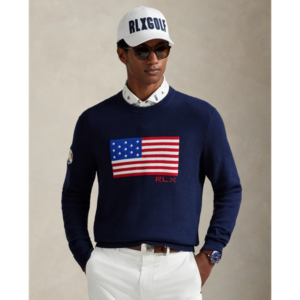 Designed for our 2025 U.S. Ryder Cup Team Collection, this jumper is based on a layering option we developed for the team's uniform and updated with a hand-embroidered RLX logo. It features a mesh-knit construction rendered in combed cotton yarns for softness and durability.