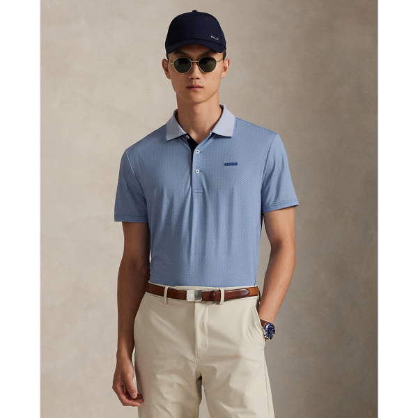 This moisture-wicking jersey Polo shirt is lightweight, breathable and developed with extra stretch, ensuring total comfort throughout the day. It features a contrasting rib-knit collar for a textural twist.