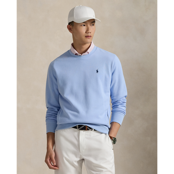 This moisture-wicking sweatshirt is made from a lightweight cotton-blend fleece, which is peached for an extra-soft feel. It features both our "RLX" logo and iconic Pony for signature style.