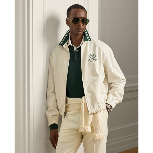 Expertly crafted in Italy, this medium-weight layer elevates the classic silhouette of a vintage tennis jacket with cotton-and-cashmere twill. An engineered stripe-print collar, a custom-developed crest and signature hardware reflect Purple Label's dedication to distinctive details.