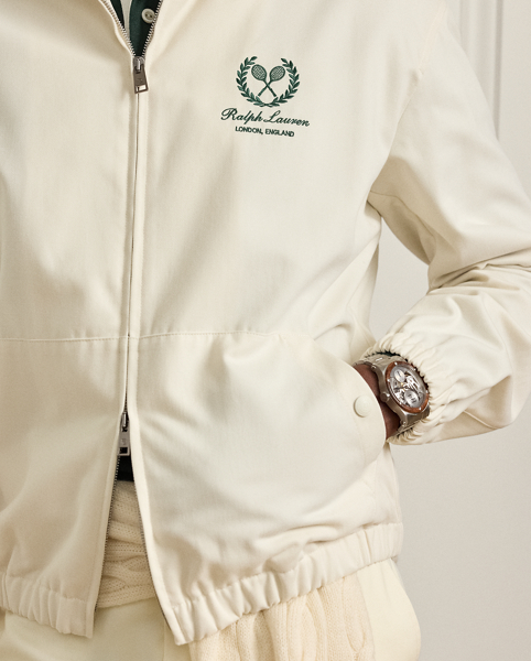 Expertly crafted in Italy, this medium-weight layer elevates the classic silhouette of a vintage tennis jacket with cotton-and-cashmere twill. An engineered stripe-print collar, a custom-developed crest and signature hardware reflect Purple Label's dedication to distinctive details.