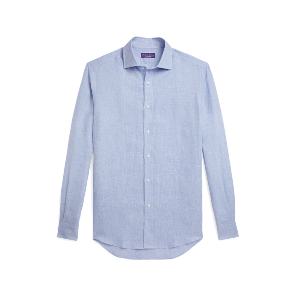 Chemise en lin pied-de-poule - Purple Label - Modalova